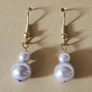 Delicate Lilac Flux Pearl Earrings